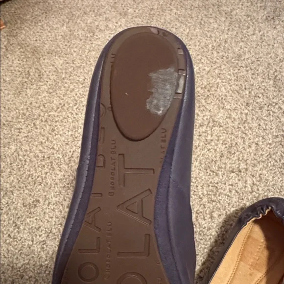 Chocolat Blu Navy Blue Leather Flats - Picture 5 of 6